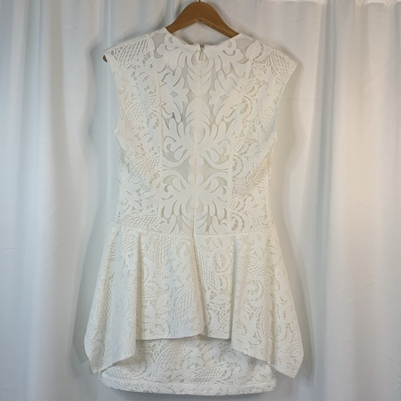 BCBGMAXAZRIA Isabel Lace Side Draped Peplum Mini Dress- NWT- 2 - Picture 14 of 16